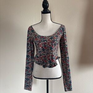 NWT Free People Ruffled Peplum Blouse